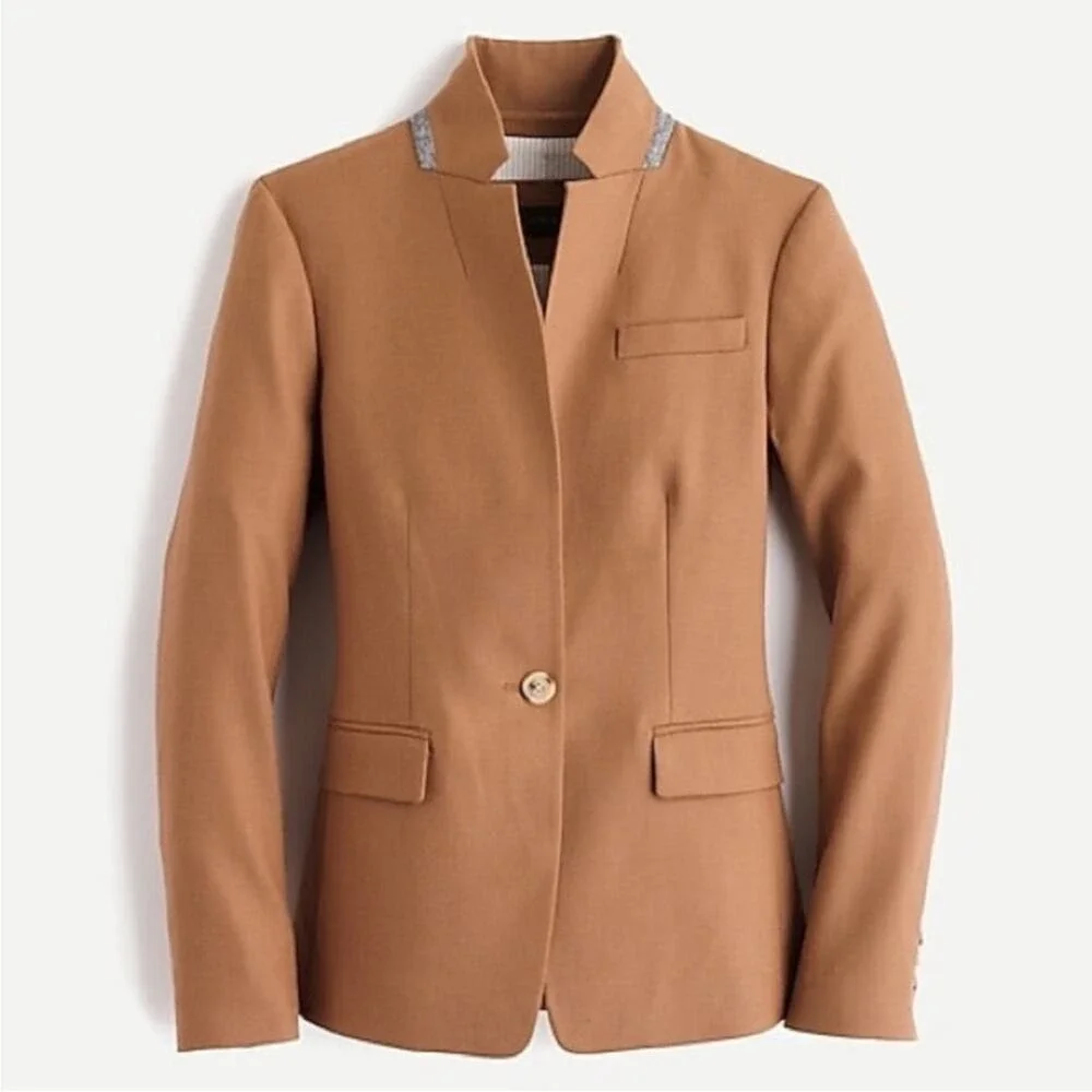 NWOT! J.Crew Regent Tan Wool Jacket Blazer 8